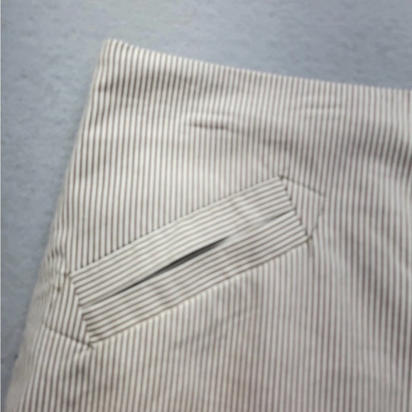 Grace Women Skirt Size 10 Tan White Pencil Stripes Cotton Blend Lined Classic - Picture 5 of 8